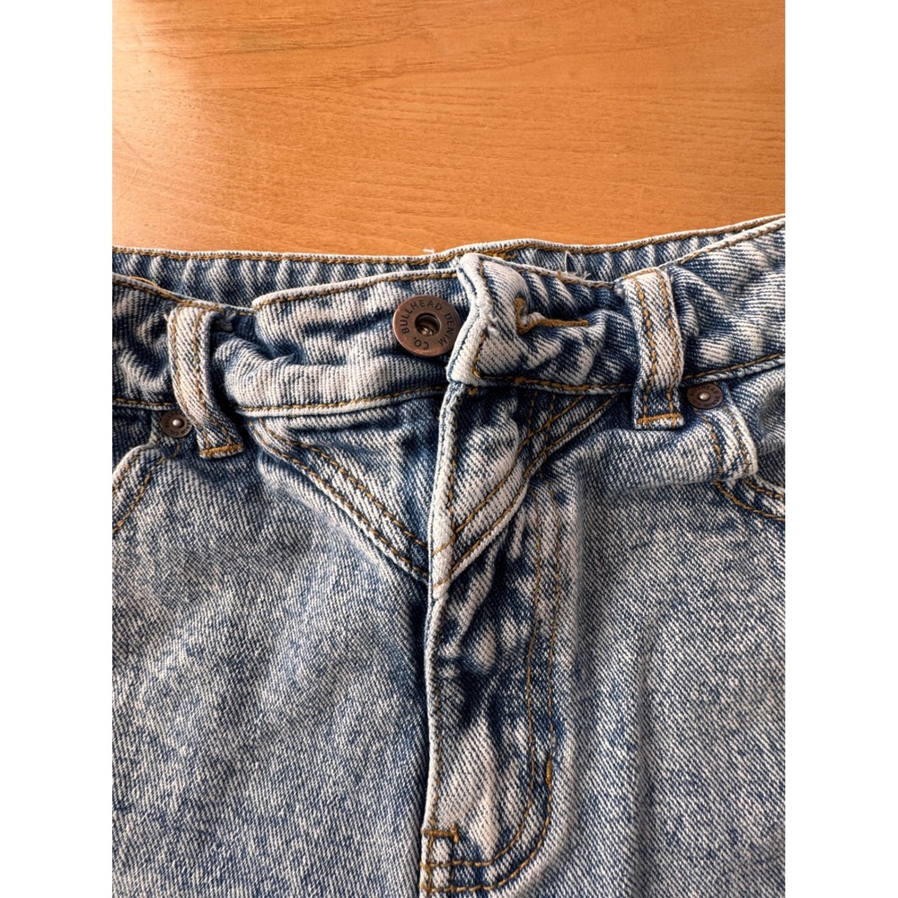 Bullhead Denim Co Jean Shorts Womens 25 Acid Wash High Rise Raw Hem Indie - Picture 3 of 13